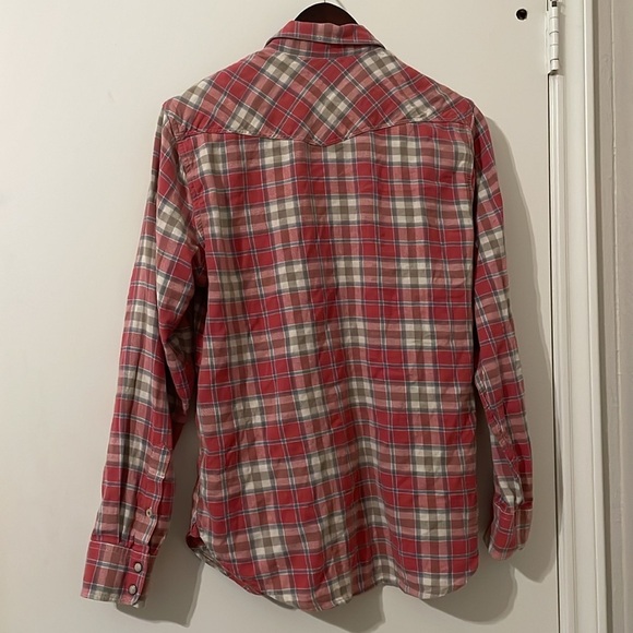 Lucky Brand Red and Cream Plaid Men's Shirt Size S - Picture 2 of 8